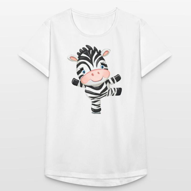 Tanzendes Zebra auf Eis - Eisläufer Design Frauen T-Shirt atmungsaktiv