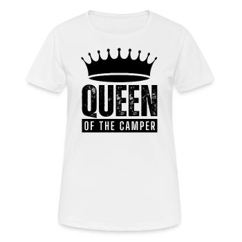 Queen of the Camper (Partnershirt, Partnerlook) - Frauen T-Shirt atmungsaktiv - Weiß - Vorne - AI Model Female 172 dark (172cm)