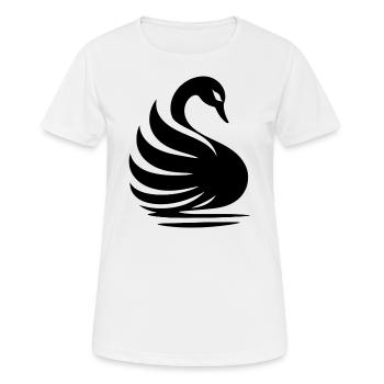 Elegante Schwan-Silhouette: Anmut auf dem Wasser - Frauen T-Shirt atmungsaktiv - Weiß - Vorne - AI Model Female 172 dark (172cm)