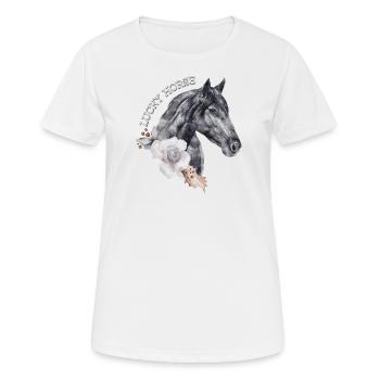 Horse + Rider: Lucky Horse - Women's Breathable T-Shirt - white - Front - AI Model Female 172 dark (172cm)