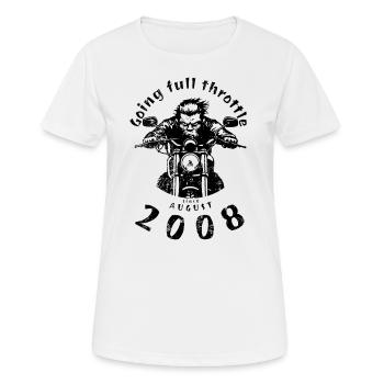16. Geburtstag : à fond depuis 08/2008 - T-shirt respirant Femme - blanc - Devant - AI Model Female 172 dark (172cm)