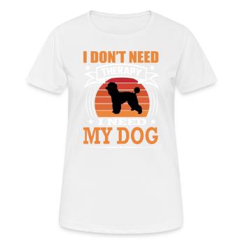 Pudel Mein Hund Retro Vintage Hunderasse - Frauen T-Shirt atmungsaktiv - Weiß - Vorne - AI Model Female 172 dark (172cm)