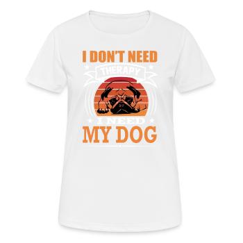 Mops Mein Hund Retro Vintage Hunderasse - Frauen T-Shirt atmungsaktiv - Weiß - Vorne - AI Model Female 172 dark (172cm)