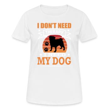 Mops Mein Hund Retro Vintage Hunderasse - Frauen T-Shirt atmungsaktiv - Weiß - Vorne - AI Model Female 172 dark (172cm)