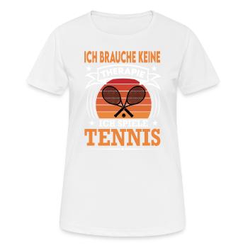 Tennis Spielen Sport Verein Doppel Retro Vintage - Frauen T-Shirt atmungsaktiv - Weiß - Vorne - AI Model Female 172 dark (172cm)