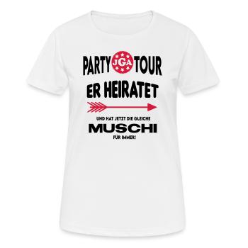 Jga Er heiratet Die gleiche Muschi für immer - Frauen T-Shirt atmungsaktiv - Weiß - Vorne - AI Model Female 172 dark (172cm)