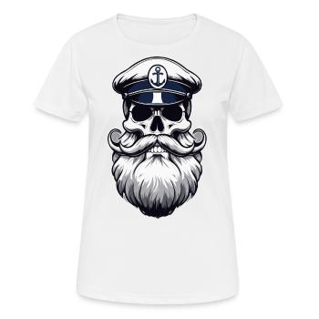 Capitaine Hambourg St Pauli Crâne de la ville hanséatique - T-shirt respirant Femme - blanc - Devant - AI Model Female 172 dark (172cm)