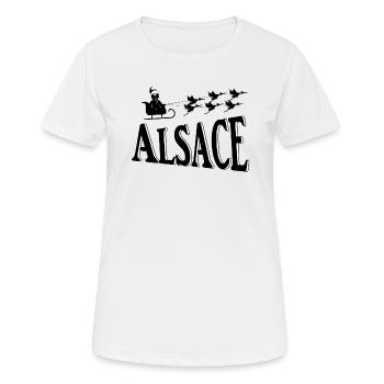 Elsässer Weihnachtsstörche - Frauen T-Shirt atmungsaktiv - Weiß - Vorne - AI Model Female 172 dark (172cm)
