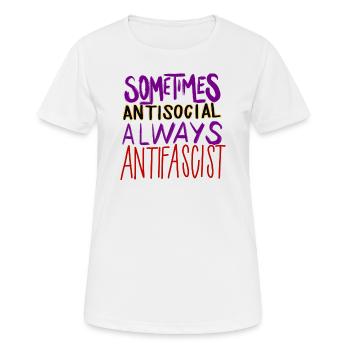 ANTISOCIAL ANTIFASCIST - Women's Breathable T-Shirt - white - Front - AI Model Female 172 dark (172cm)
