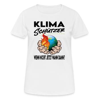 Klimaschützer Wenn nicht jetzt wann dann - Frauen T-Shirt atmungsaktiv - Weiß - Vorne - AI Model Female 172 dark (172cm)