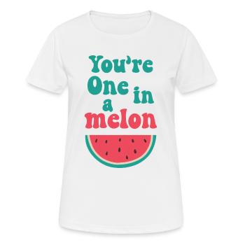 Du bist eins in einer Melone - Frauen T-Shirt atmungsaktiv - Weiß - Vorne - AI Model Female 172 dark (172cm)