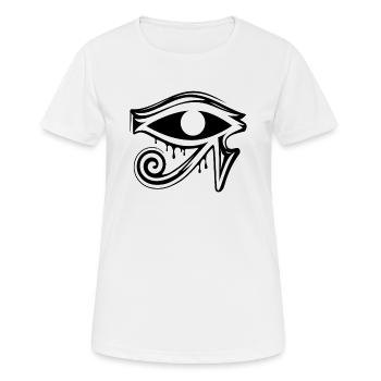 Symbole de l’œil d’Horus en Égypte - T-shirt respirant Femme - blanc - Devant - AI Model Female 172 dark (172cm)