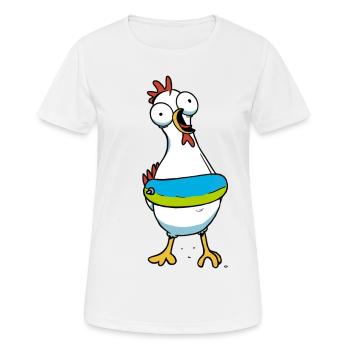 Poulet Poulets Anneau De Natation Détresse Nageur - T-shirt respirant Femme - blanc - Devant - AI Model Female 172 dark (172cm)