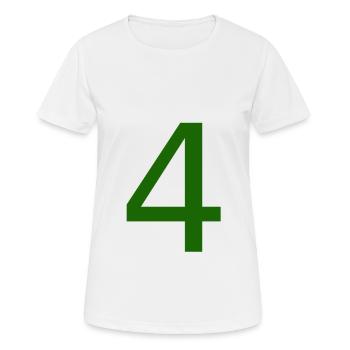 Le chiffre 4 - T-shirt respirant Femme - blanc - Devant - AI Model Female 172 dark (172cm)