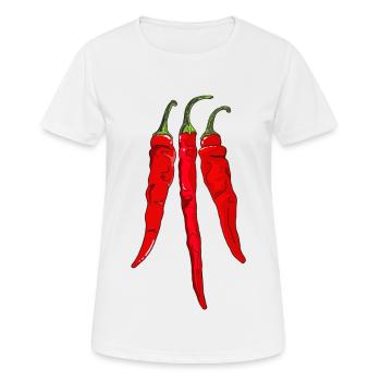 Chili Pepper Hot Chilli Peppers Spicy Food - Women's Breathable T-Shirt - white - Front - AI Model Female 172 dark (172cm)