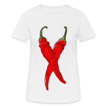 Chili Pepper Scharf Chilischote Paprika Spicy Food - Frauen T-Shirt atmungsaktiv - Weiß - Vorne - AI Model Female 172 dark (172cm)