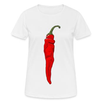 Chili Pepper Scharf Chilischote Paprika Spicy Food - Frauen T-Shirt atmungsaktiv - Weiß - Vorne - AI Model Female 172 dark (172cm)