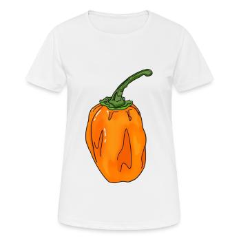 Chili Pepper Chilischote Habanero Essen Scharf - Frauen T-Shirt atmungsaktiv - Weiß - Vorne - AI Model Female 172 dark (172cm)