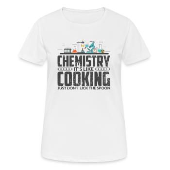 Chemiker der im Labor forscht - Frauen T-Shirt atmungsaktiv - Weiß - Vorne - AI Model Female 172 dark (172cm)