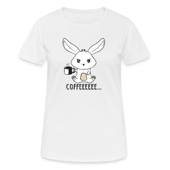 Zorniger und Verschlafener Kaffee Hase - Frauen T-Shirt atmungsaktiv - Weiß - Vorne - AI Model Female 172 dark (172cm)