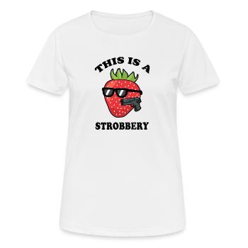 Strawberry robbery robber robbery strobbery - Women's Breathable T-Shirt - white - Front - AI Model Female 172 dark (172cm)