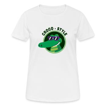 Crocodile élégant et cool - T-shirt respirant Femme - blanc - Devant - AI Model Female 172 dark (172cm)