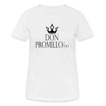 Don Promillo- Promille Alkohol Fun Alk Feiern - Frauen T-Shirt atmungsaktiv - Weiß - Vorne - AI Model Female 172 dark (172cm)