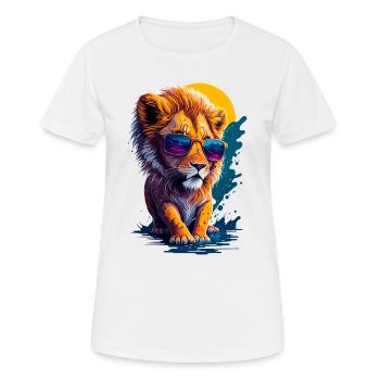 Niedlicher Babylöwe - Frauen T-Shirt atmungsaktiv - Weiß - Vorne - AI Model Female 172 dark (172cm)