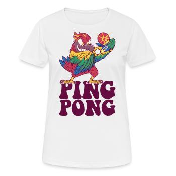 Ping Pong Parrot Outfit Table Tennis Bird - Women's Breathable T-Shirt - white - Front - AI Model Female 172 dark (172cm)