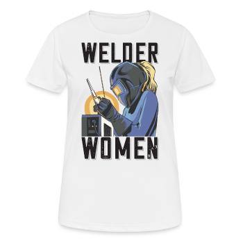 Welder outfit for welders - Women's Breathable T-Shirt - white - Front - AI Model Female 172 dark (172cm)
