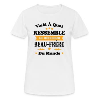 Le meilleur beau frère du monde - T-shirt respirant Femme - blanc - Devant - AI Model Female 172 dark (172cm)