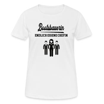 Bootsbauerin Chefin Selbstständigkeit Boote Firma - Frauen T-Shirt atmungsaktiv - Weiß - Vorne - AI Model Female 172 dark (172cm)