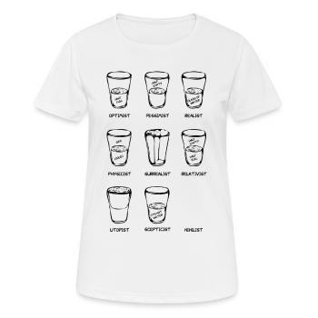 Point de vue - Le verre est ... variante noire - T-shirt respirant Femme - blanc - Devant - AI Model Female 172 dark (172cm)