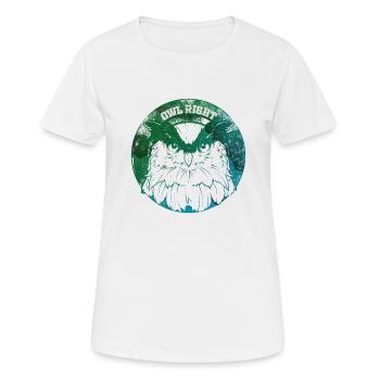 Owl Right Alright Owl pun - Women's Breathable T-Shirt - white - Front - AI Model Female 172 dark (172cm)