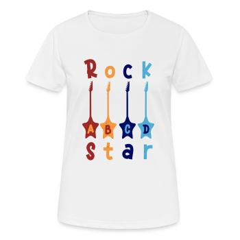 1. Klasse ABCD Rockgitarre T shirt - Frauen T-Shirt atmungsaktiv - Weiß - Vorne - AI Model Female 172 dark (172cm)
