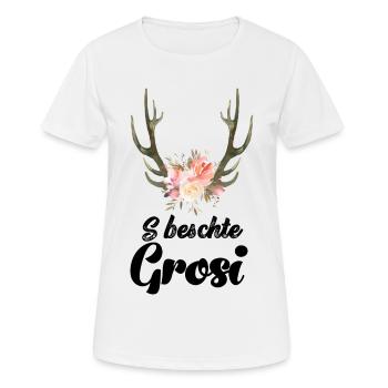 S beschte Grosi der Welt beschte Grosi Oma Schweiz - Frauen T-Shirt atmungsaktiv - Weiß - Vorne - AI Model Female 172 dark (172cm)