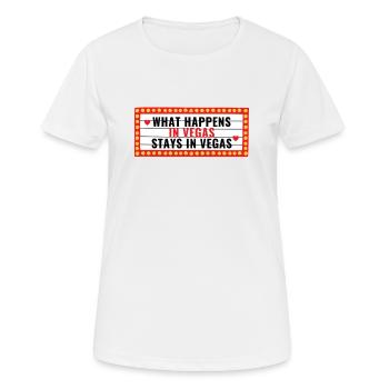 Ce qui se passe à Vegas reste à Vegas - T-shirt respirant Femme - blanc - Devant - AI Model Female 172 dark (172cm)
