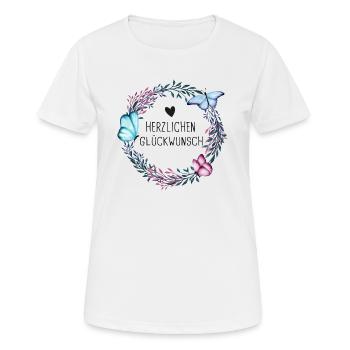 Herzlichen Glückwunsch Geburtstag Frauen Geschenk - Frauen T-Shirt atmungsaktiv - Weiß - Vorne - AI Model Female 172 dark (172cm)