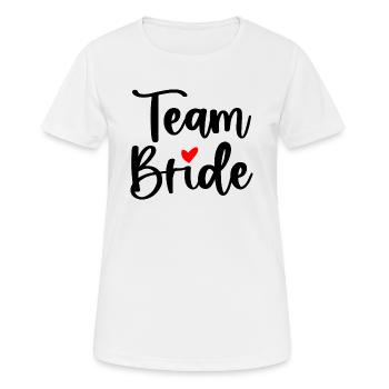 Équipe Mariée I Enterrement de vie de jeune fille Mariage mariée - T-shirt respirant Femme - blanc - Devant - AI Model Female 172 dark (172cm)
