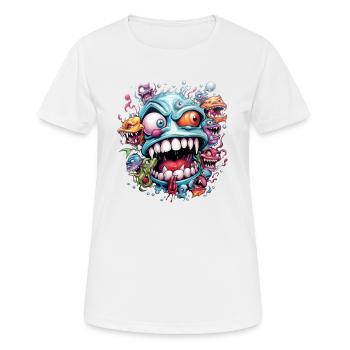 Creepy Monster Zombie - Frauen T-Shirt atmungsaktiv - Weiß - Vorne - AI Model Female 172 dark (172cm)