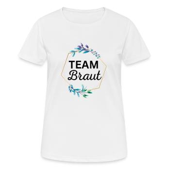 Team Braut JGA - Frauen T-Shirt atmungsaktiv - Weiß - Vorne - AI Model Female 172 dark (172cm)