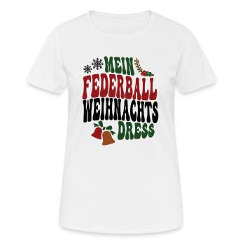 Federballerin Weihnachten Federball Spielerin XMAS - Frauen T-Shirt atmungsaktiv - Weiß - Vorne - AI Model Female 172 dark (172cm)