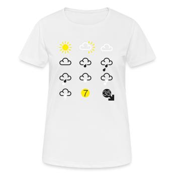 symboles de prévisions météo - T-shirt respirant Femme - blanc - Devant - AI Model Female 172 dark (172cm)
