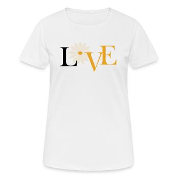 Love-Liebe Blume - Frauen T-Shirt atmungsaktiv - Weiß - Vorne - AI Model Female 172 dark (172cm)