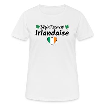 définitivement irlandaise, saint-patrick - T-shirt respirant Femme - blanc - Devant - AI Model Female 172 dark (172cm)