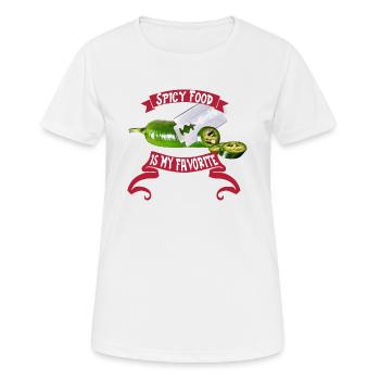 Spicy food dishes cook hot recipe gift - Women's Breathable T-Shirt - white - Front - AI Model Female 172 dark (172cm)