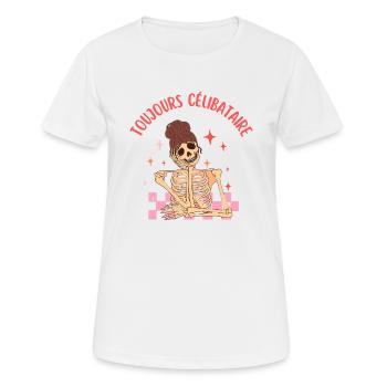 TOUJOURS CÉLIBATAIRE - T-shirt respirant Femme - blanc - Devant - AI Model Female 172 dark (172cm)