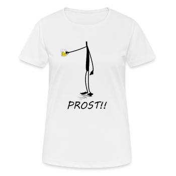 Prost Bier Party feiern - Frauen T-Shirt atmungsaktiv - Weiß - Vorne - AI Model Female 172 dark (172cm)
