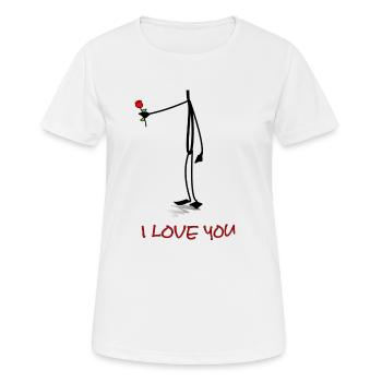 I love You, ich liebe dich, Valentinstag, kopflos - Frauen T-Shirt atmungsaktiv - Weiß - Vorne - AI Model Female 172 dark (172cm)