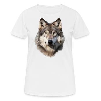 Wolf (white/grey) - Women's Breathable T-Shirt - white - Front - AI Model Female 172 dark (172cm)